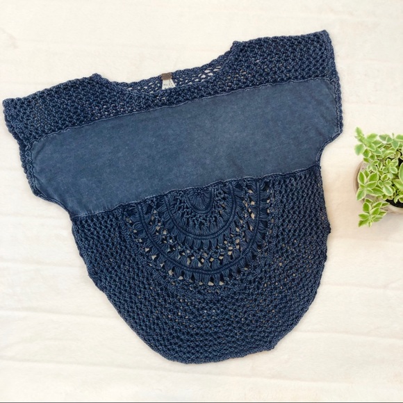 Free People Tops - WE THE FREE | Crochet Block Short Sleeve Coverup M